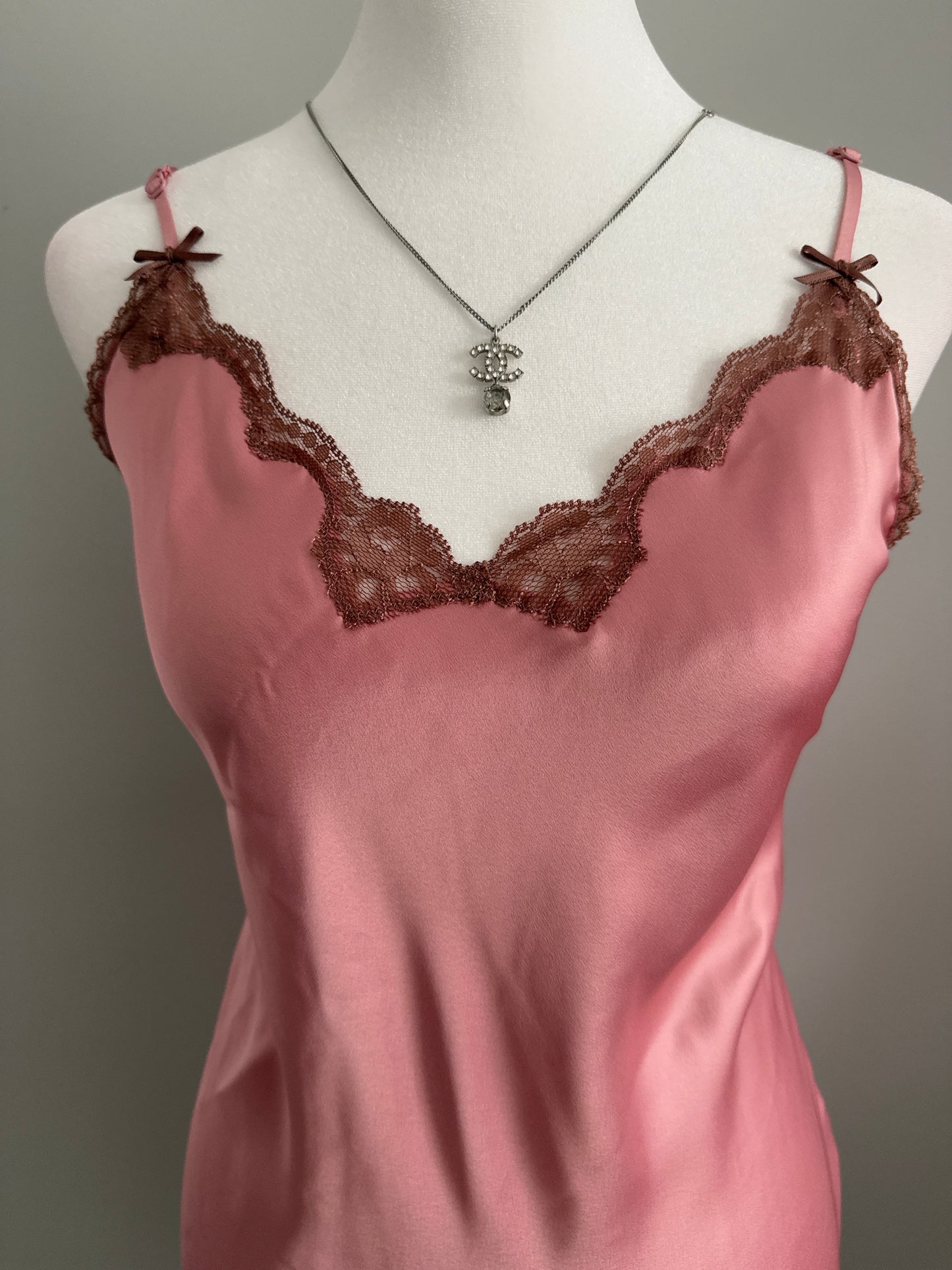 rose mocha martini slip dress