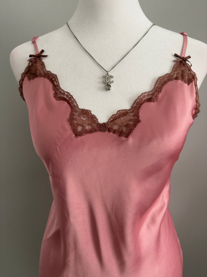 rose mocha martini slip dress