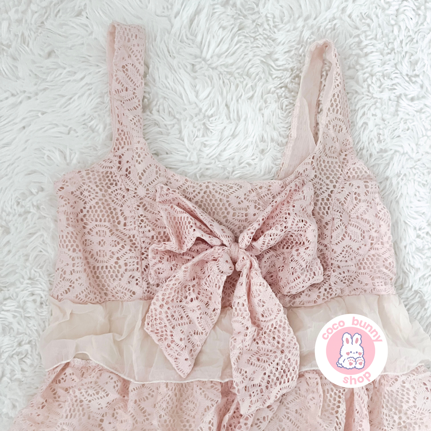 lace ruffle bow dress