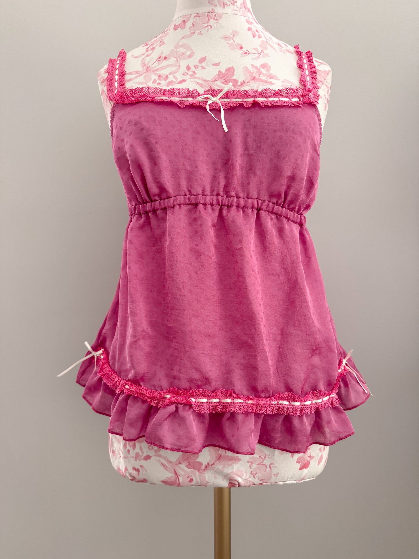 raspberry rose ruffle margarita camisole