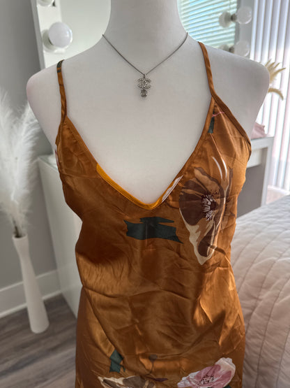 cantelope floral martini slip dress