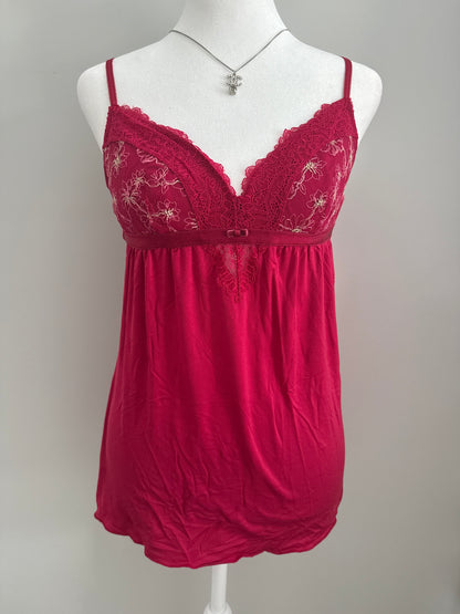 red pear sangria slip dress