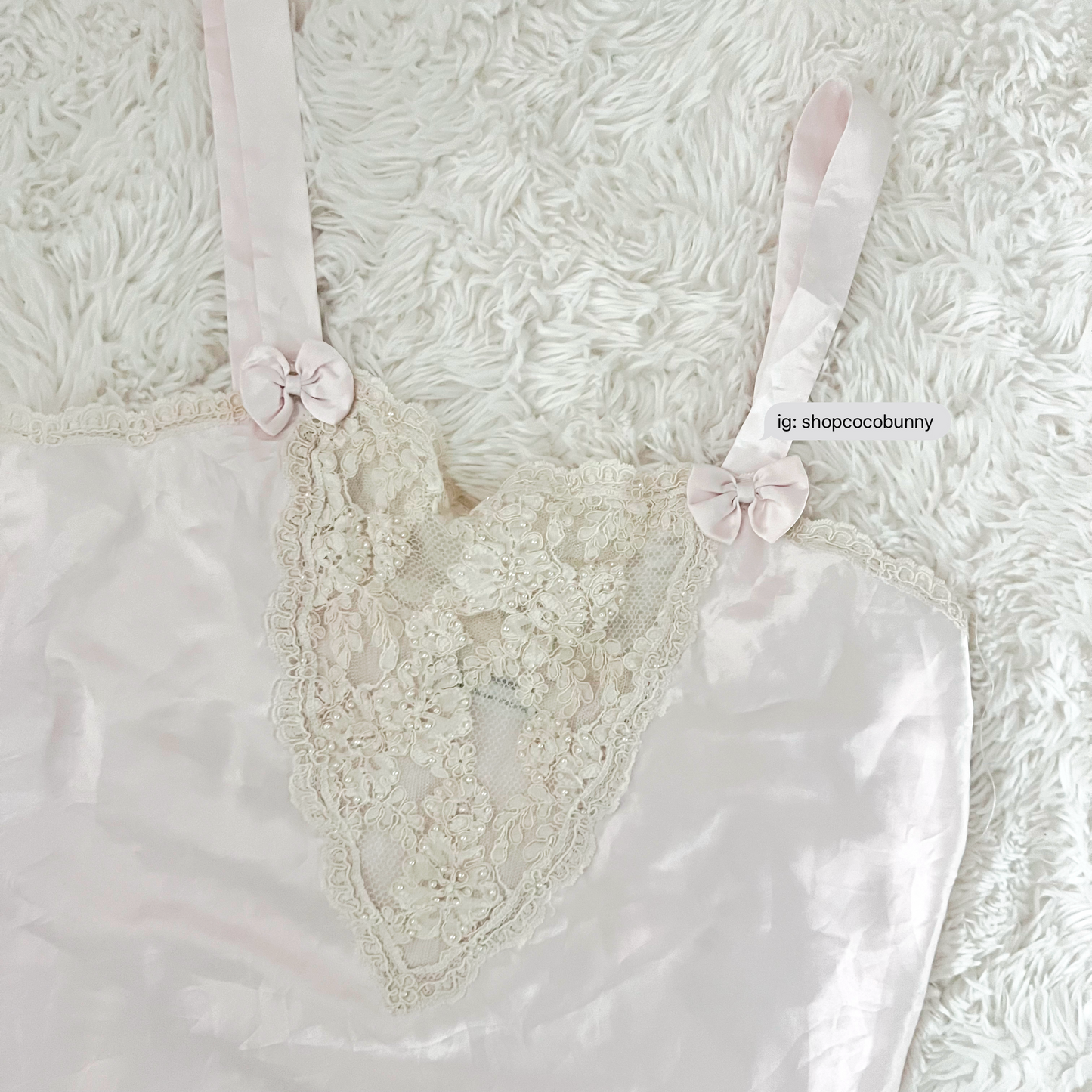 st. bernard light pink satin pearl embossed sheer lace camisole