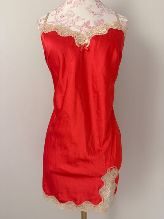 crimson rose champagne slip dress