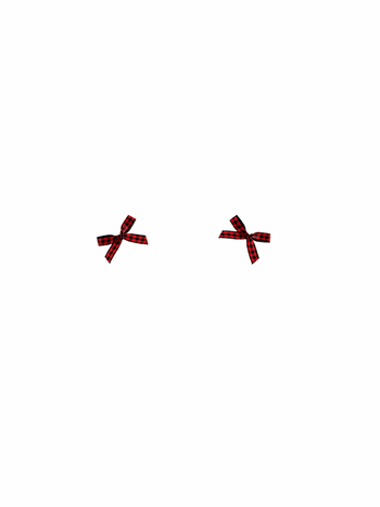 two bows on ears / red & black