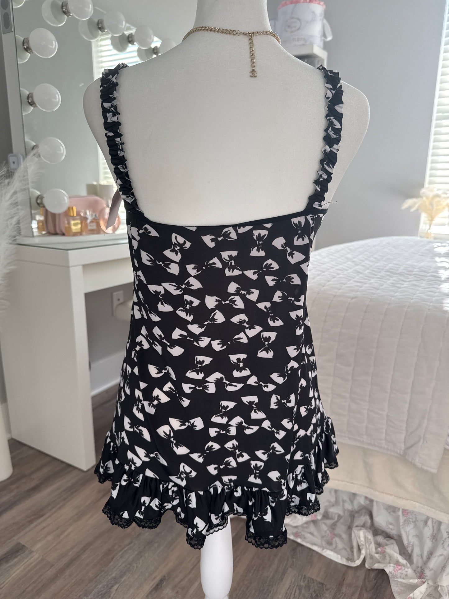 black currant and white peach cocktail slip dress