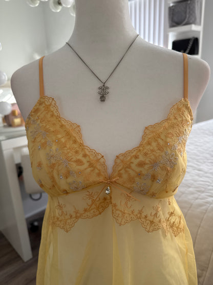 lemon and peach bellini slip dress