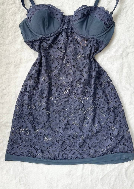 vintage victoria's secret navy moonlight slip dress