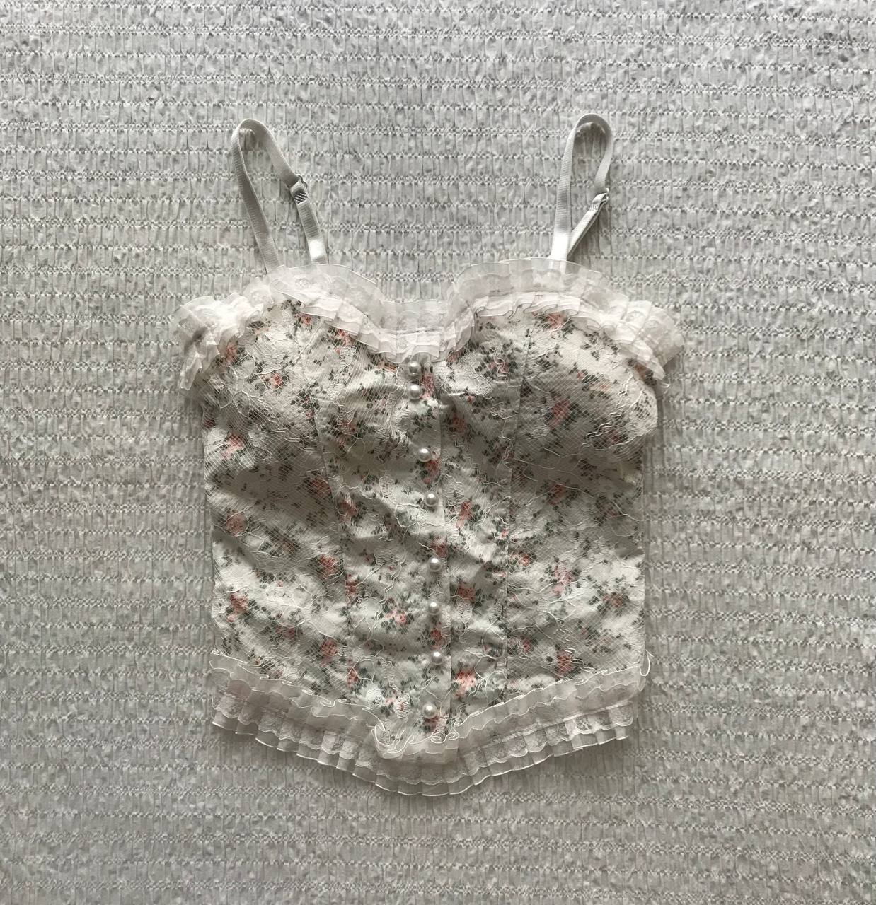 padded floral bustier top