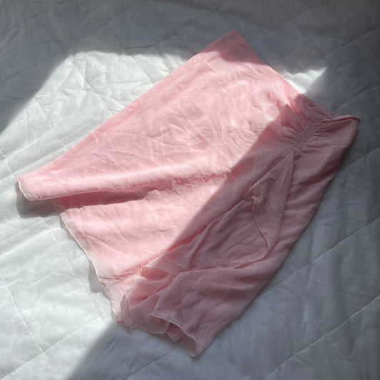 pastel pink mermaid ruffle skirt