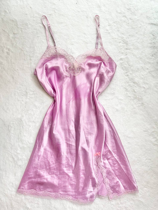 vintage victoria's secret dreamy bejeweled light purple slip dress