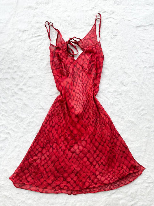 victoria secret spicy snake print slip dress