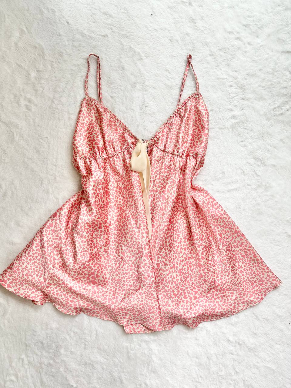 victoria's secret pink leopard martini slip dress