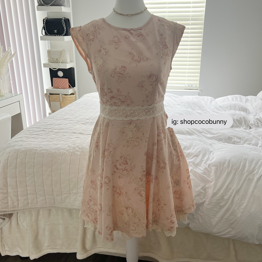 japanese brand pink floral dress