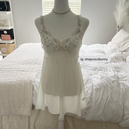 vanilla ice floral embroidery slip dress