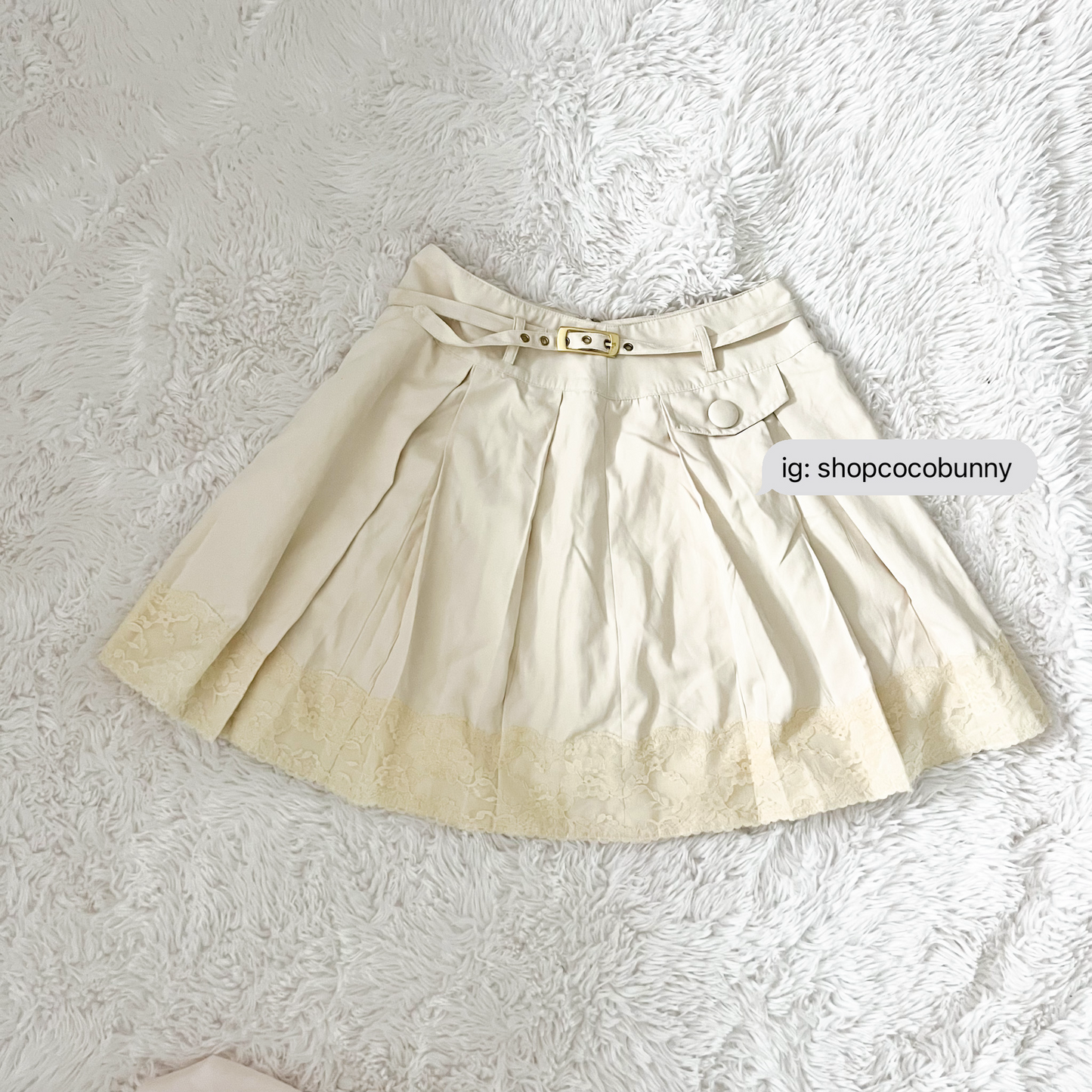 japanese brand liz lisa belt lace embroidered skirt