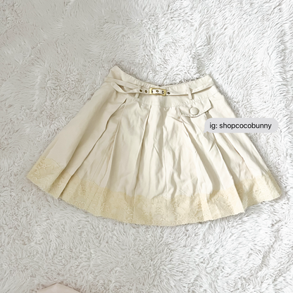 japanese brand liz lisa belt lace embroidered skirt
