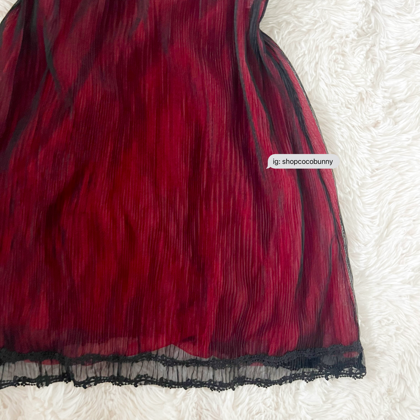 whimsical goth black and red lace slip dress