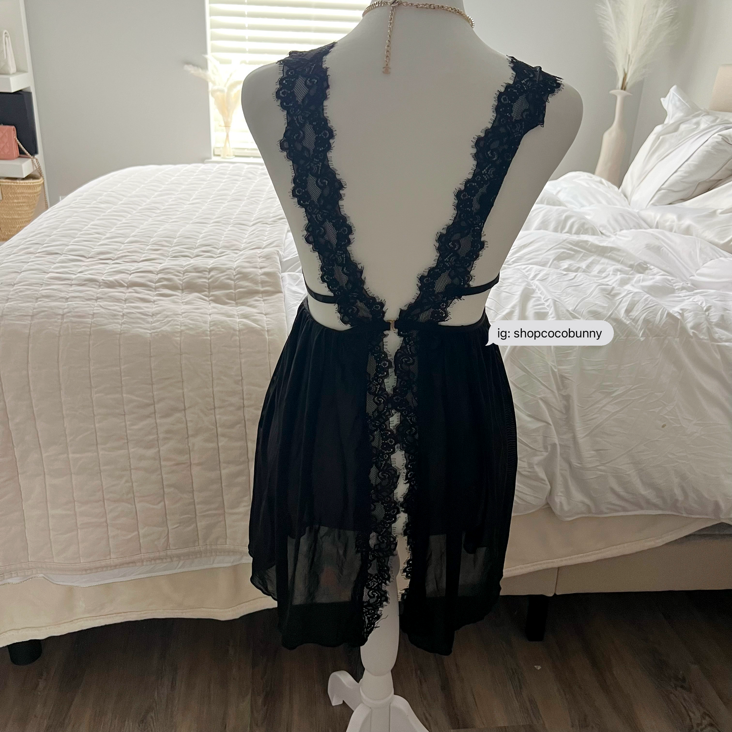 black lace v neckline slip dress