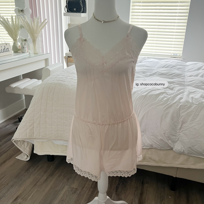 princess pink lace detail romper