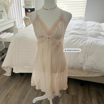 signature v neck floral petals lace slip dress