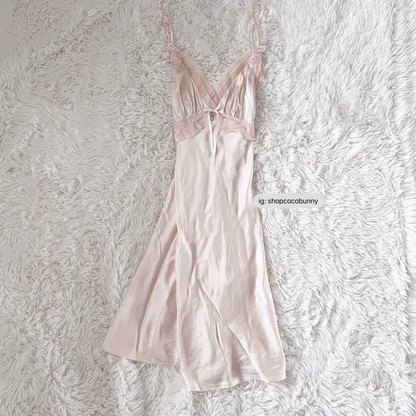 signature v neck floral petals lace slip dress