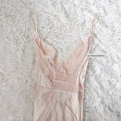 signature v neck floral petals lace slip dress