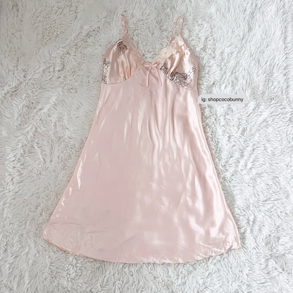 light baby pink lace slip dress