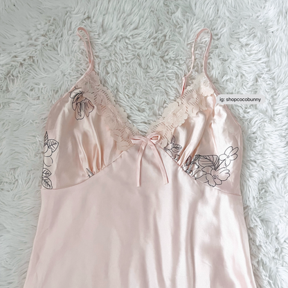 light baby pink lace slip dress