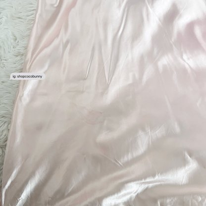 champagne pink ribbon embroidery petal slip dress