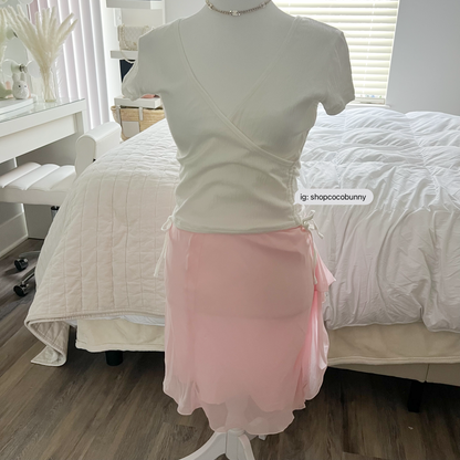 pastel pink mermaid ruffle skirt