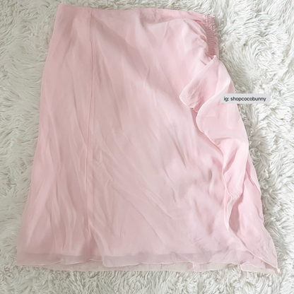 pastel pink mermaid ruffle skirt