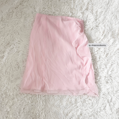 pastel pink mermaid ruffle skirt