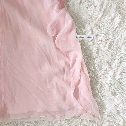 pastel pink mermaid ruffle skirt