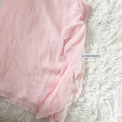 pastel pink mermaid ruffle skirt