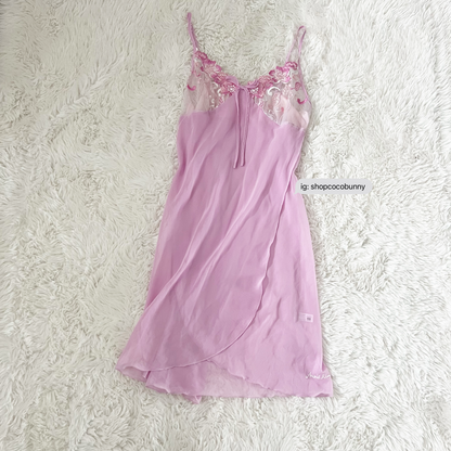 korean brand andre kim floral embroidery slip dress