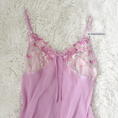 korean brand andre kim floral embroidery slip dress