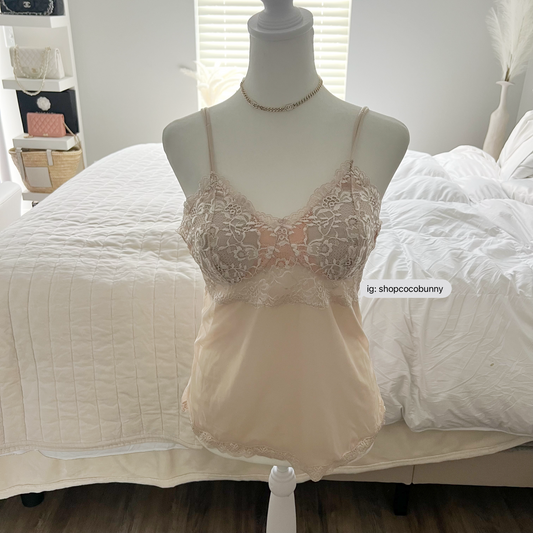 embroidered floral padded lace camisole