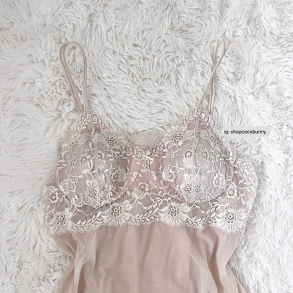 embroidered floral padded lace camisole
