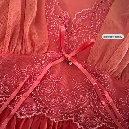 vintage fairy ruffle slip dress