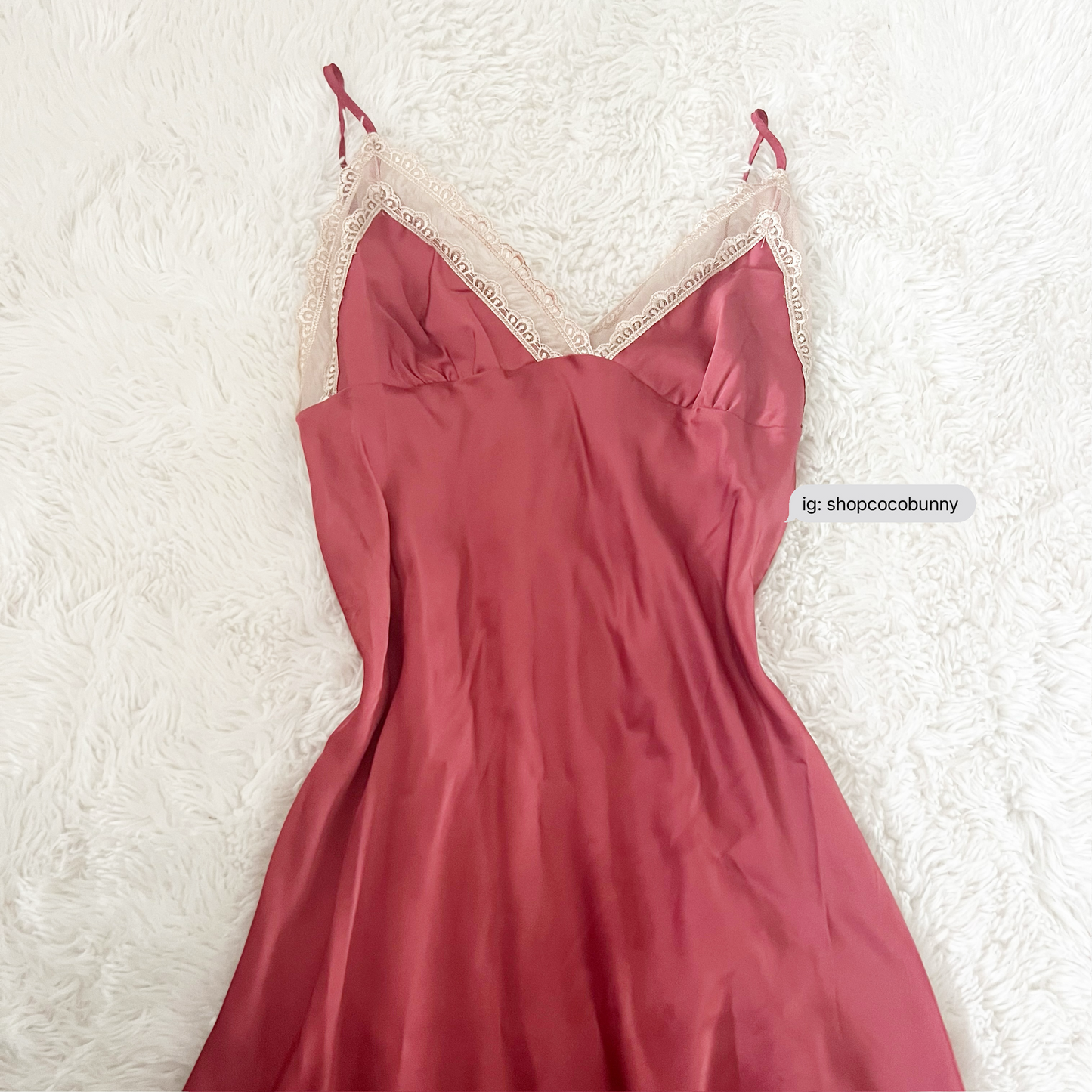 gold lace and red slip dress