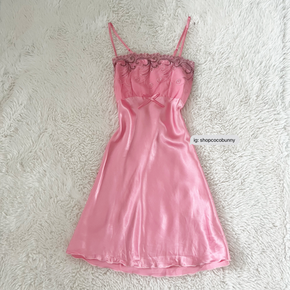 embroidery filigree pattern lace slip dress