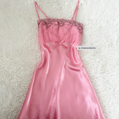 embroidery filigree pattern lace slip dress