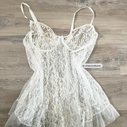 elegant moment lace bustier bow slip dress