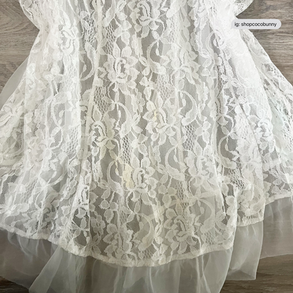 elegant moment lace bustier bow slip dress