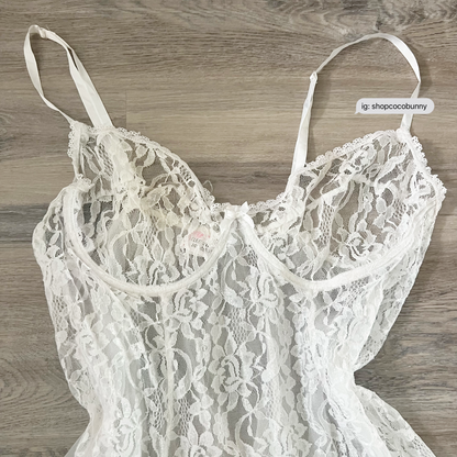 elegant moment lace bustier bow slip dress