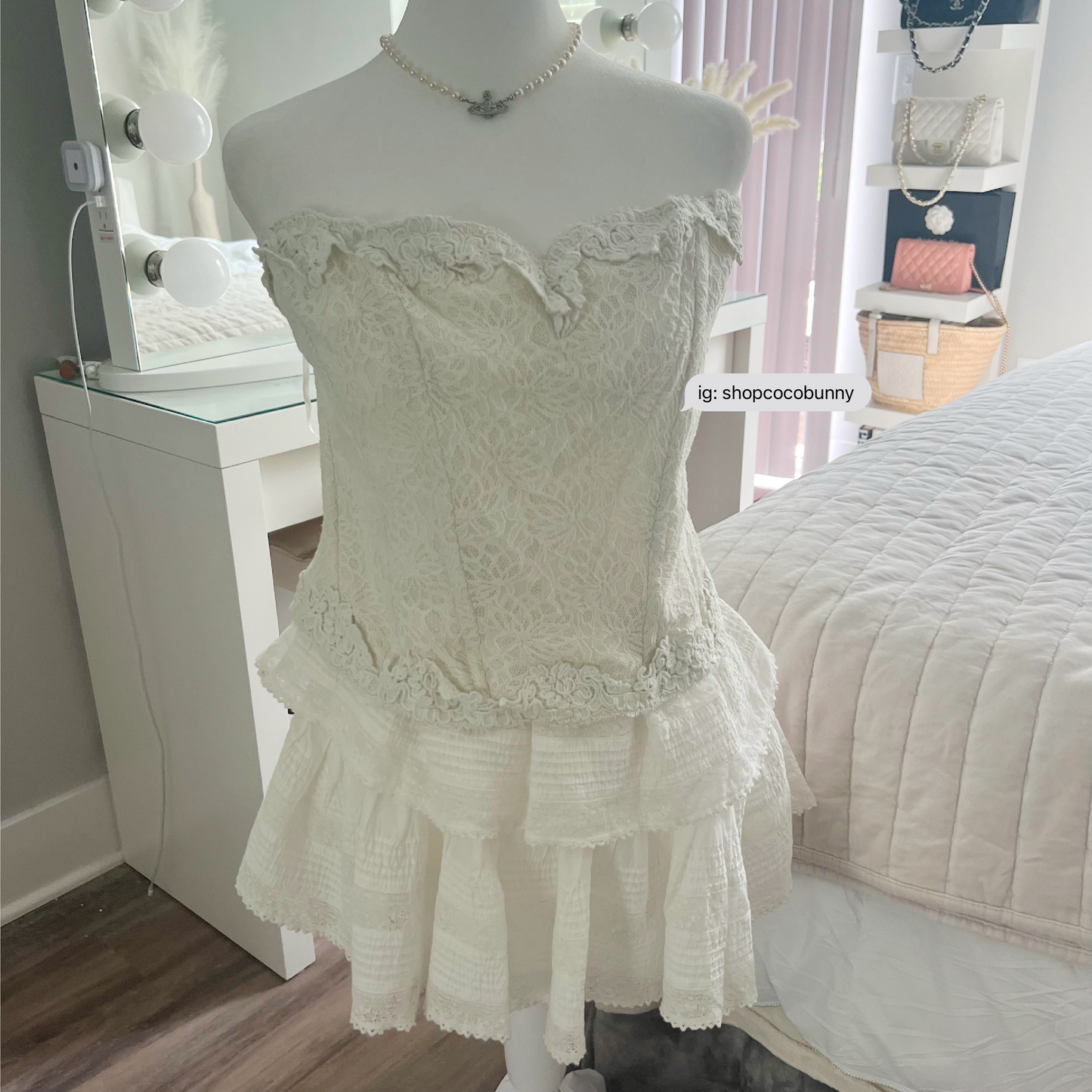 loveshackfancy arno lace bustier top