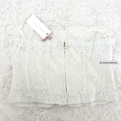 loveshackfancy arno lace bustier top