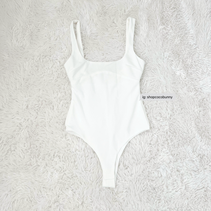 zara white sleeveless square neck bodysuit