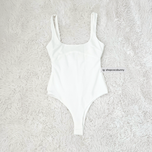 zara white sleeveless square neck bodysuit